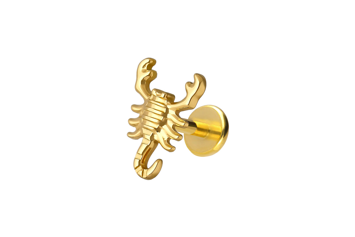 Titan Labret Piercing mit Push Fit SKORPION